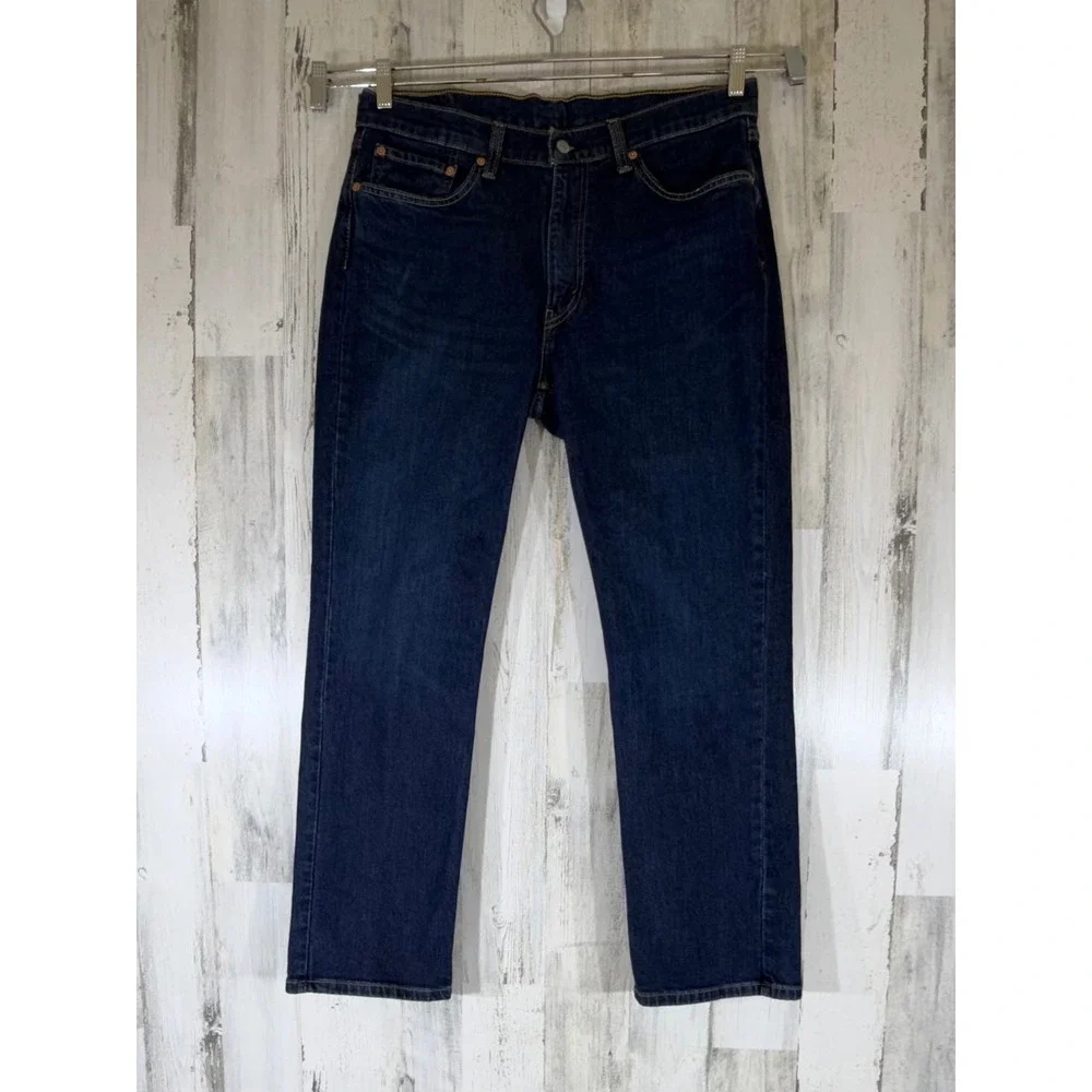 Levis 514 Straight Fit Mens Jeans 35x30 Dark Wash Indigo Blue Denim Classic